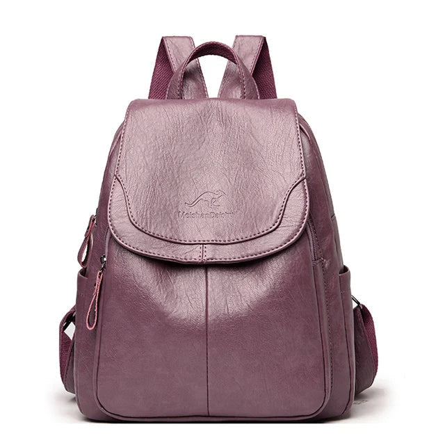 Women's - Leather Rucksack - Stylish & Practical Design - Durable & Trendy Backpack for Everyday Use