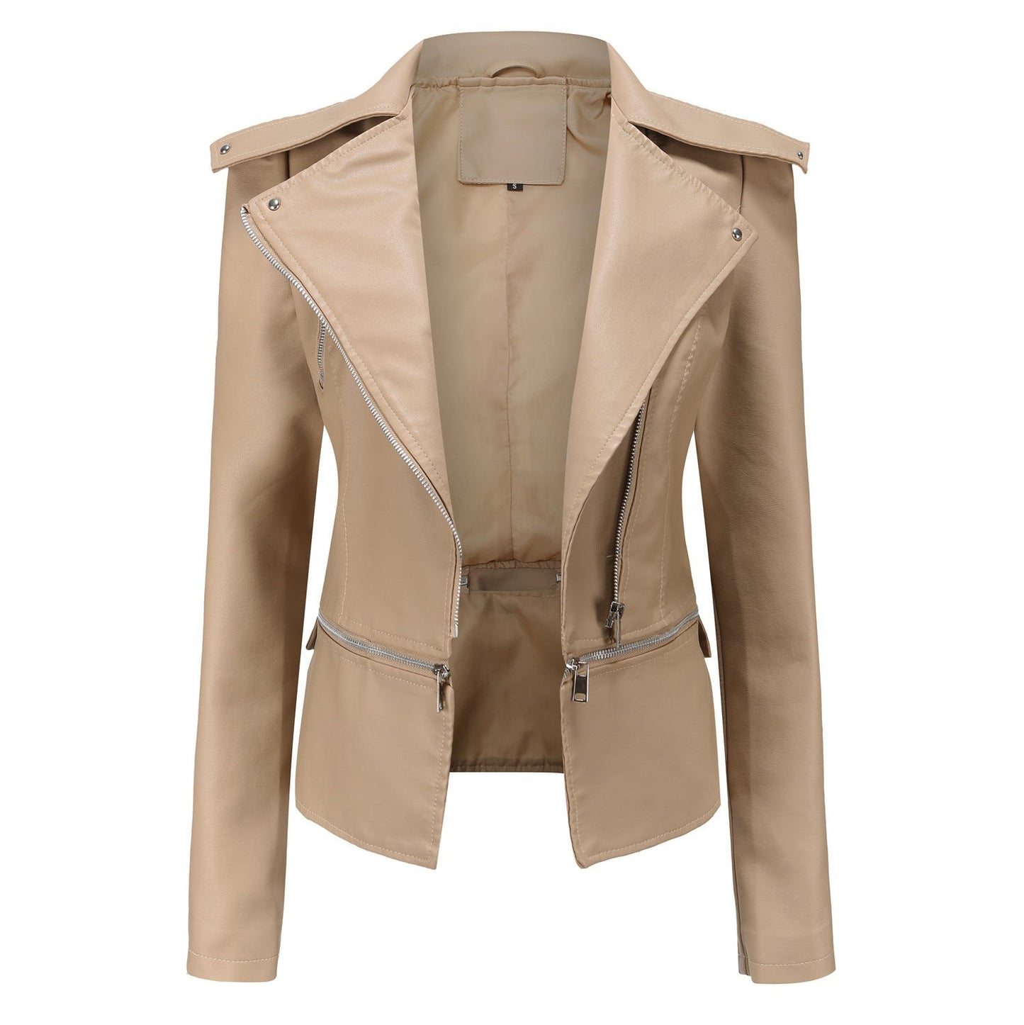 Women - Leather Jacket - Autumn Style with Detachable Hem - Trendy Fall Outerwear