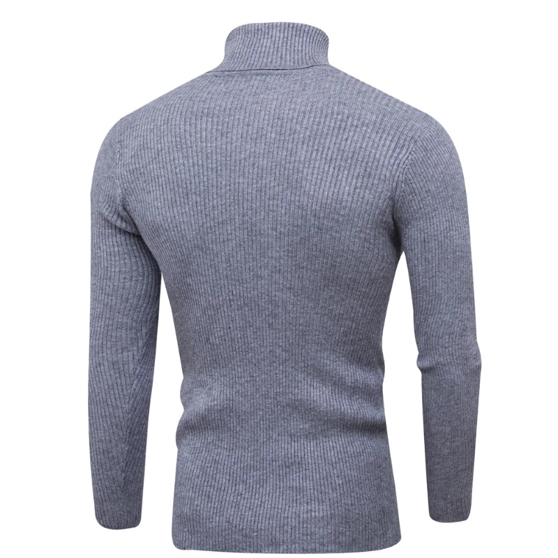 Fashionable turtleneck jumper with rib knit design