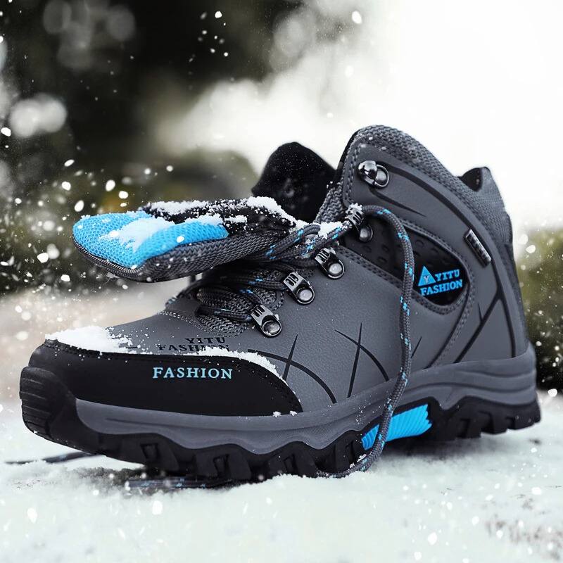 Hiking Shoes Men's Waterproof Warm Lined Outdoor Trekking Shoes