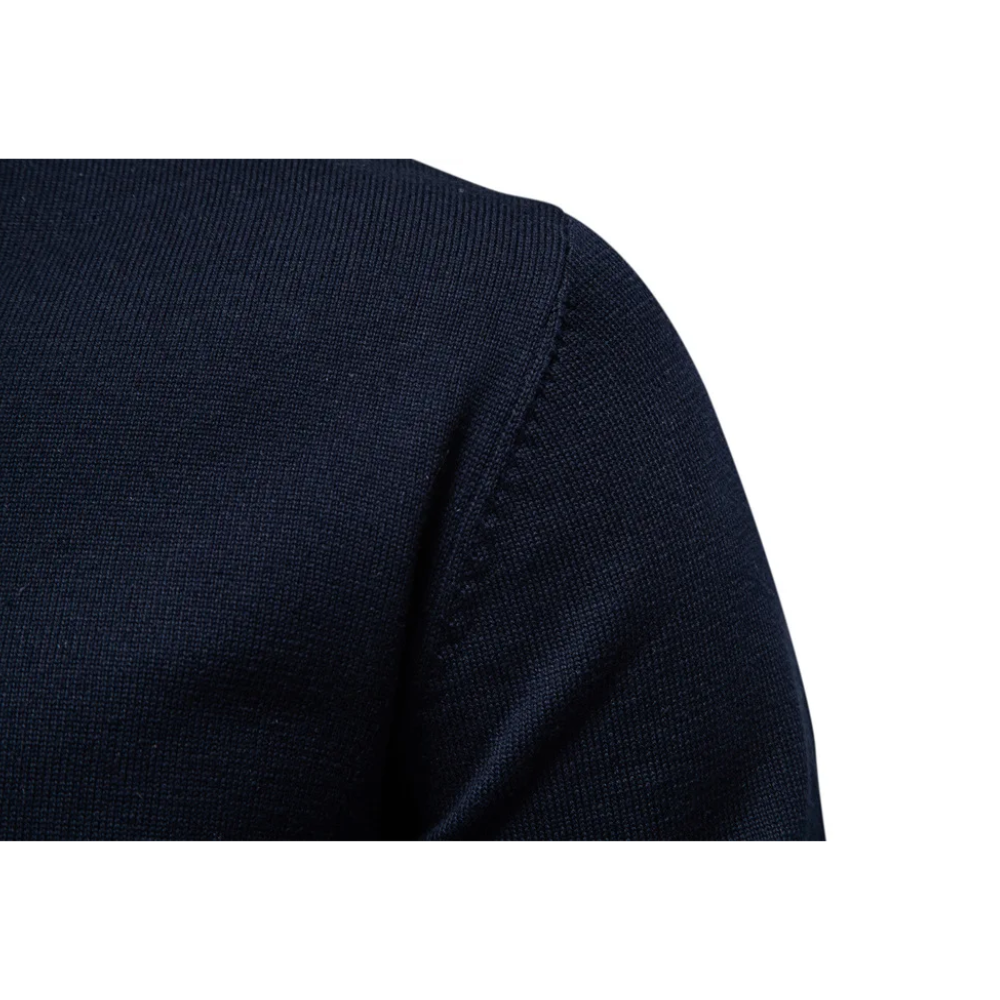 Classic V-neck men's jumper with subtle label detail