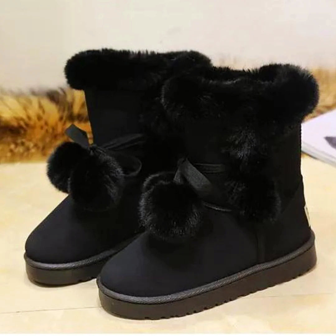 Women - Winter Boots - Elegant Pompon Design - Warm & Stylish Cold Weather Footwear