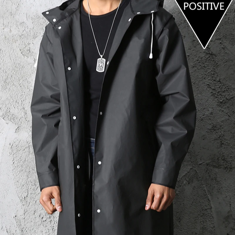 Men's mackintosh long waterproof with adjustable hood