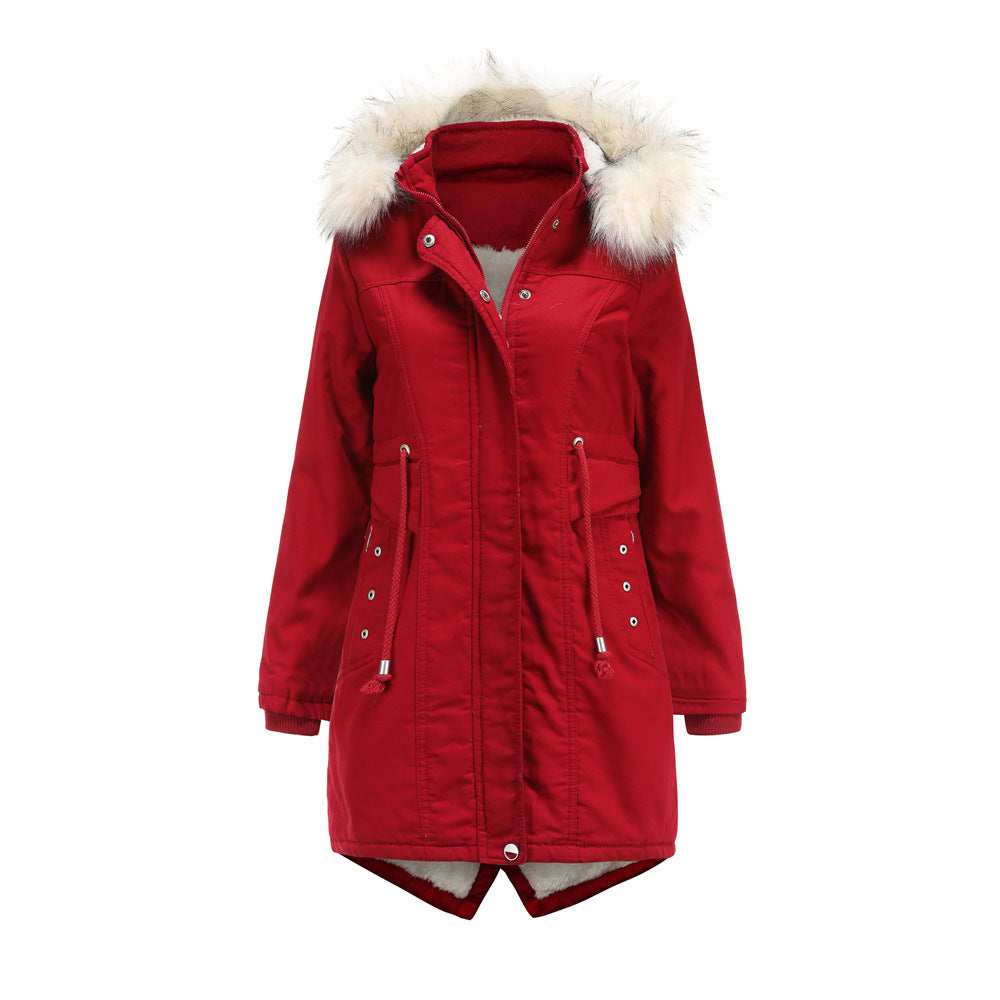 Women - Winter Jacket - Detachable Fur Hood - Cozy & Stylish Cold Weather Outerwear