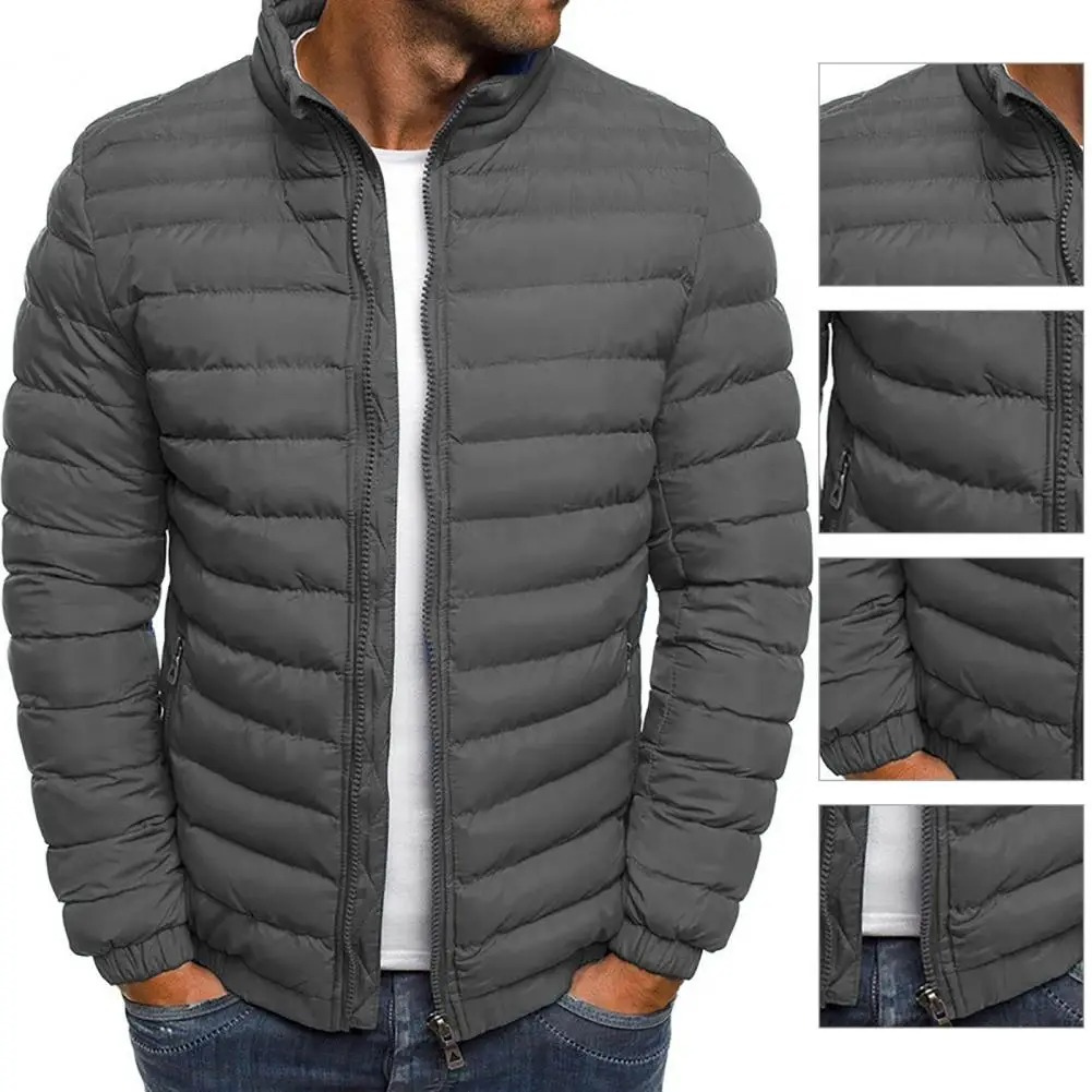 Men's jacket with stand-up collar and front zip