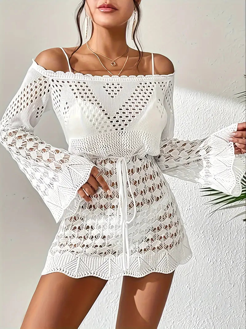 Beach Fashion Flared Mini Dress With Close-Fitting Waist