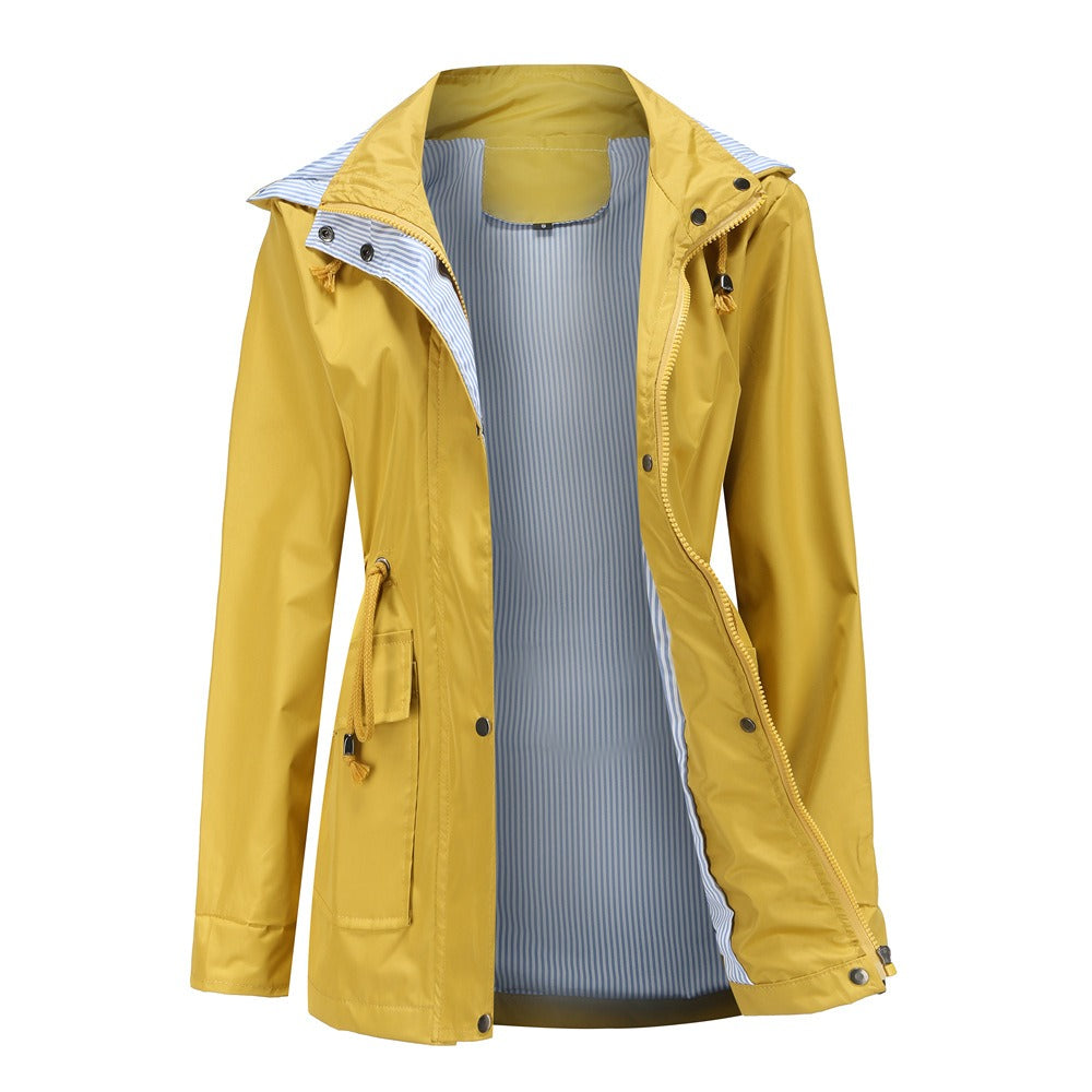 Women - Trench Coat - Elegant Design with Detachable Hood - Stylish All-Season Outerwear for Every Occasion