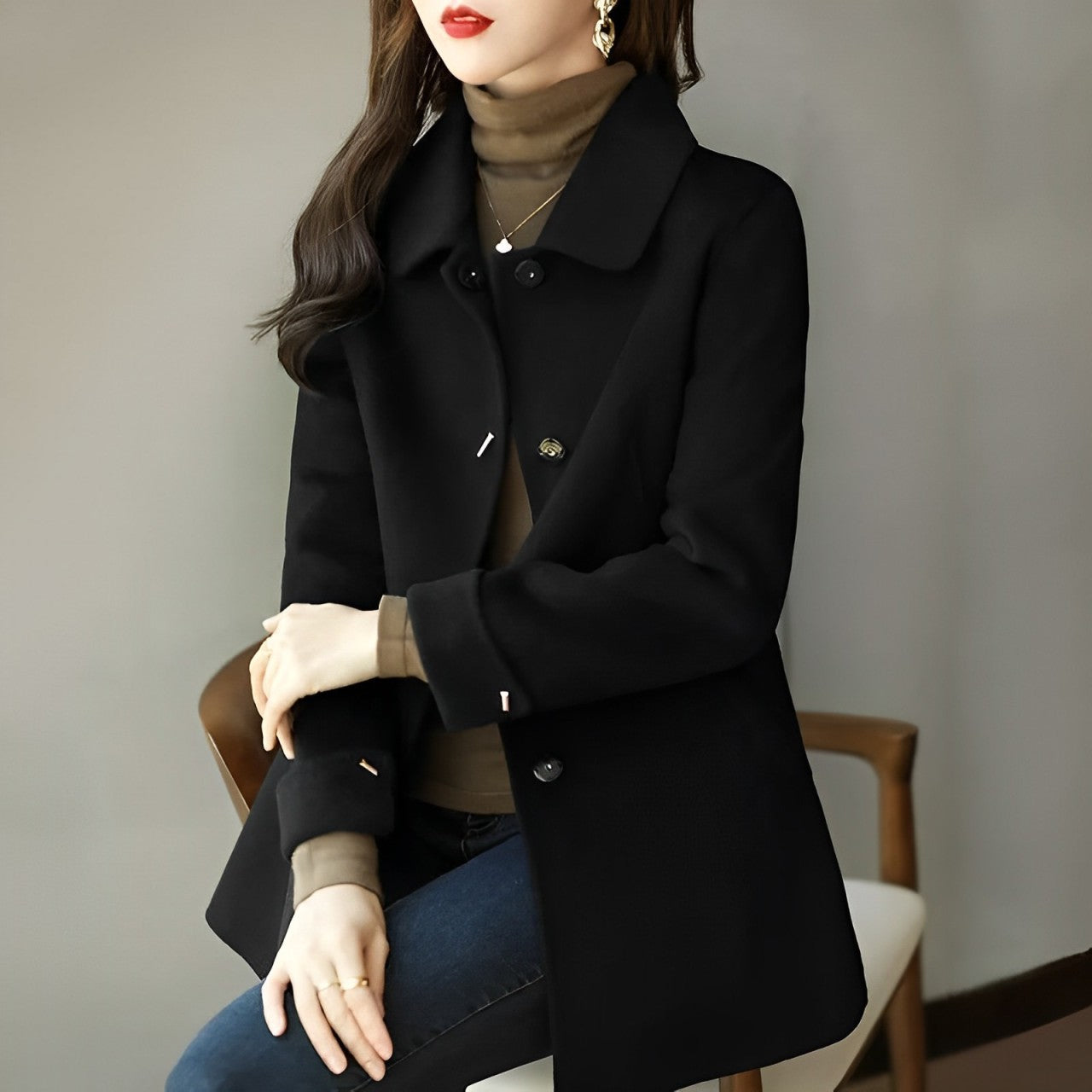 Women - Casual Wool Coat - Slim Fit - Stylish & Comfortable Outerwear for All Occasions