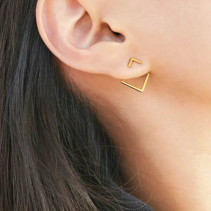 Connected rhombus earrings