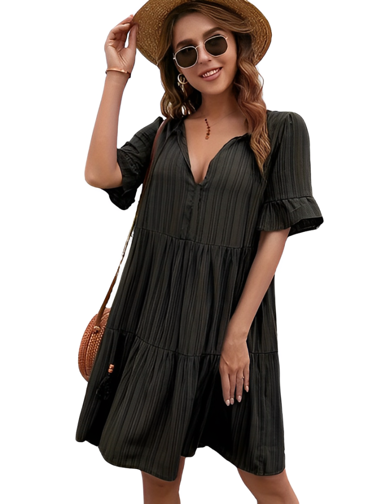 Loose mini dress with half sleeves