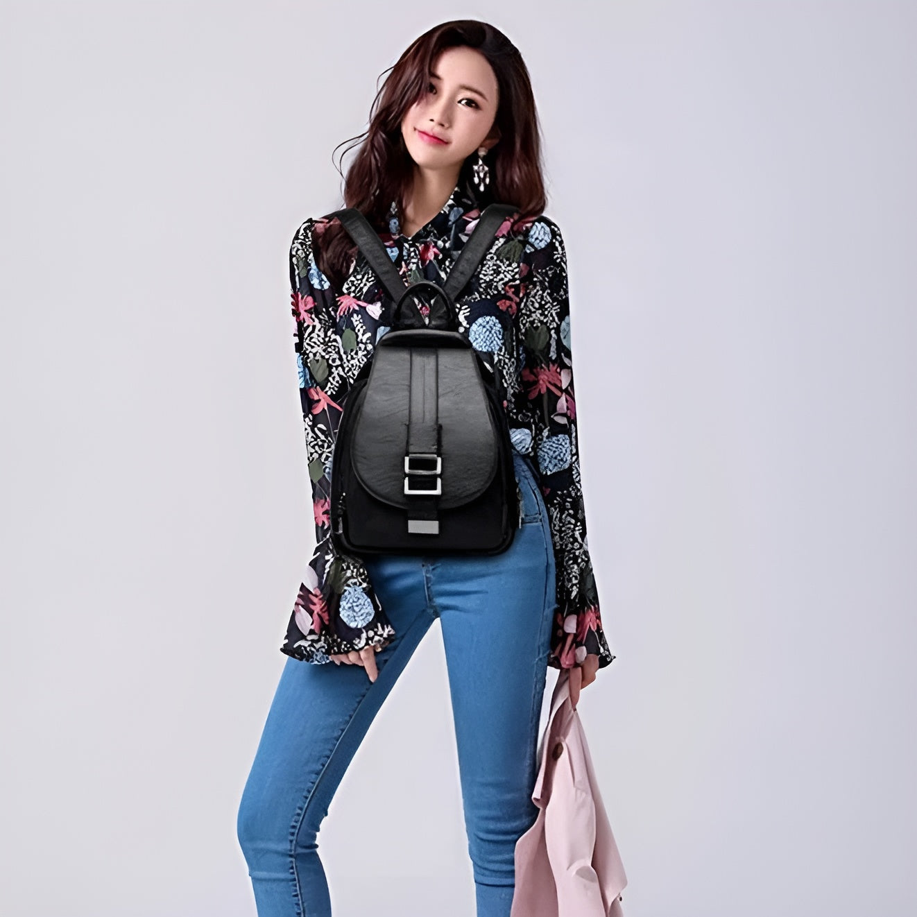 Women's soft leather Backpack