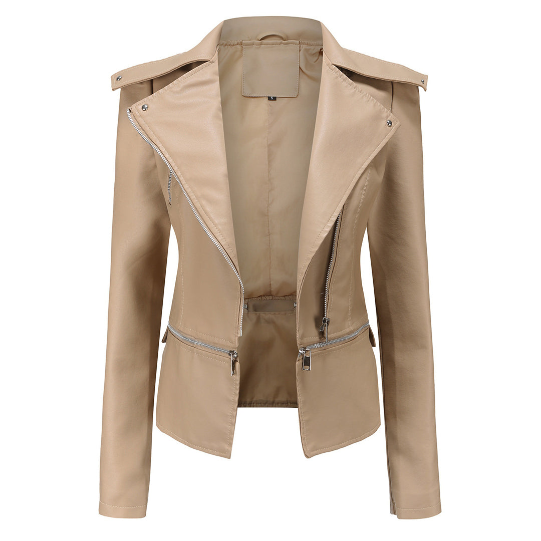 Fashionable leather jacket for women