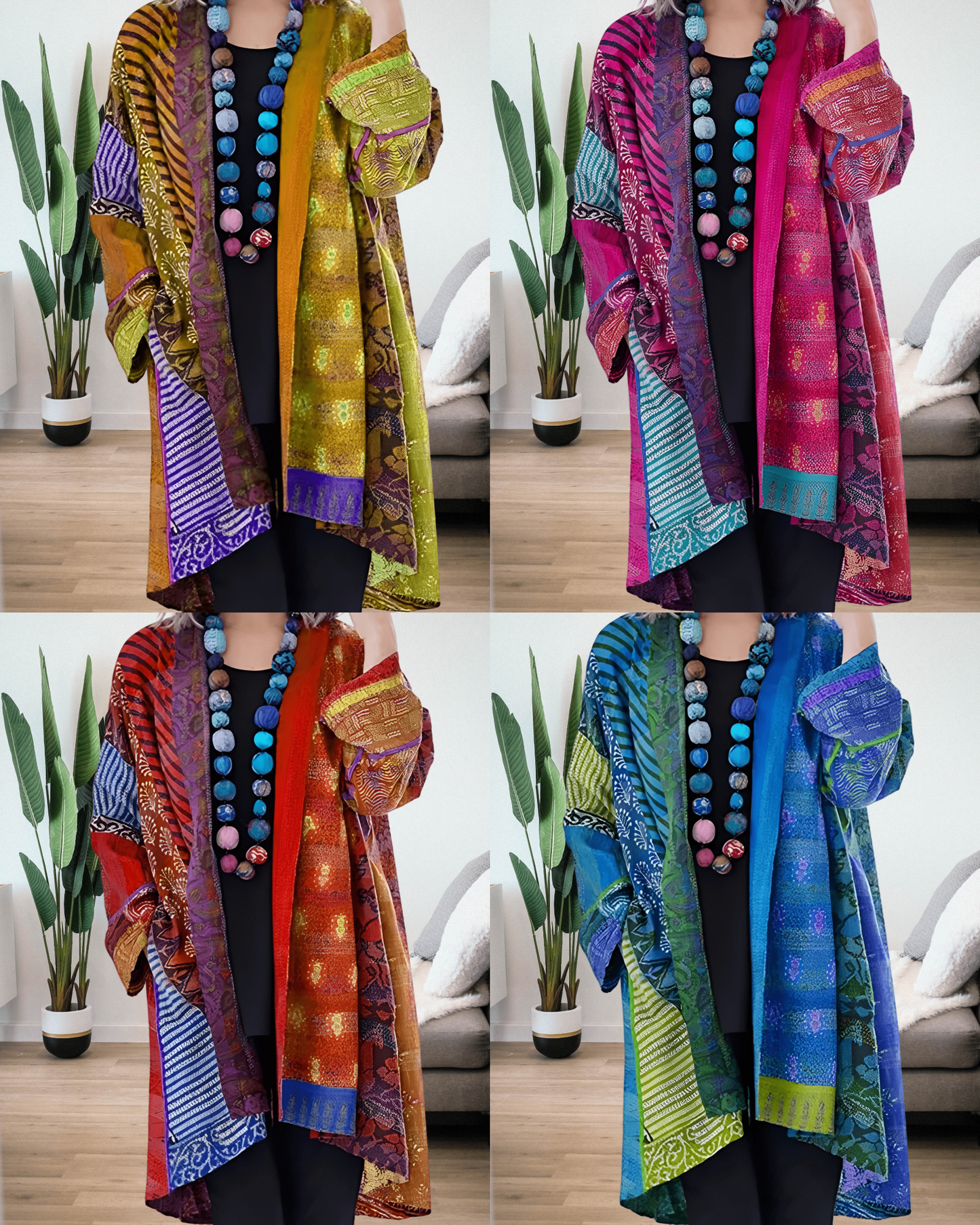 Women's Vintage Ethnic Cardigan - 100% Cotton - Bohemian Style Knitwear