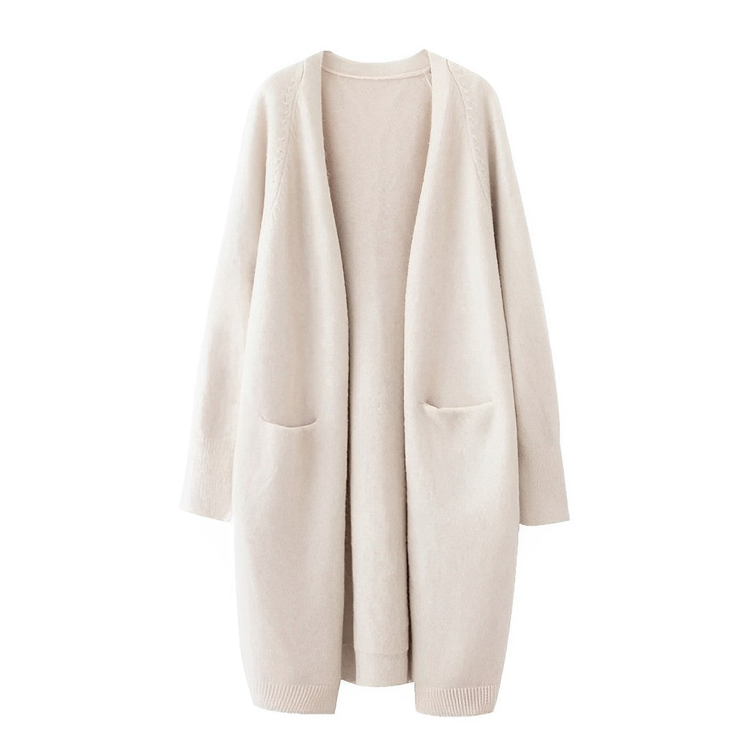 Women - Long Cardigan - Cozy Knit with Pockets - Modern Everyday Comfort