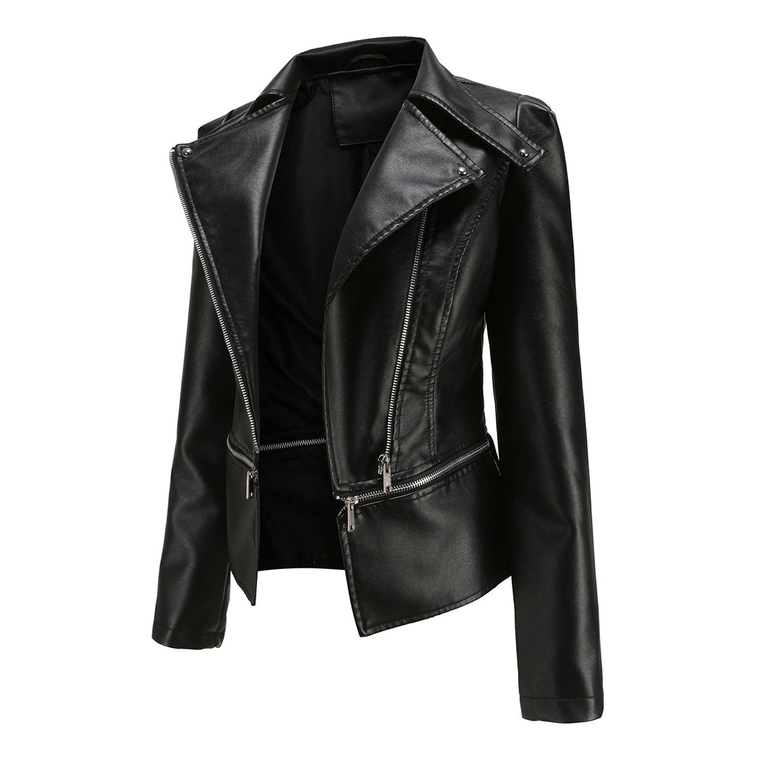 Fashionable leather jacket for women