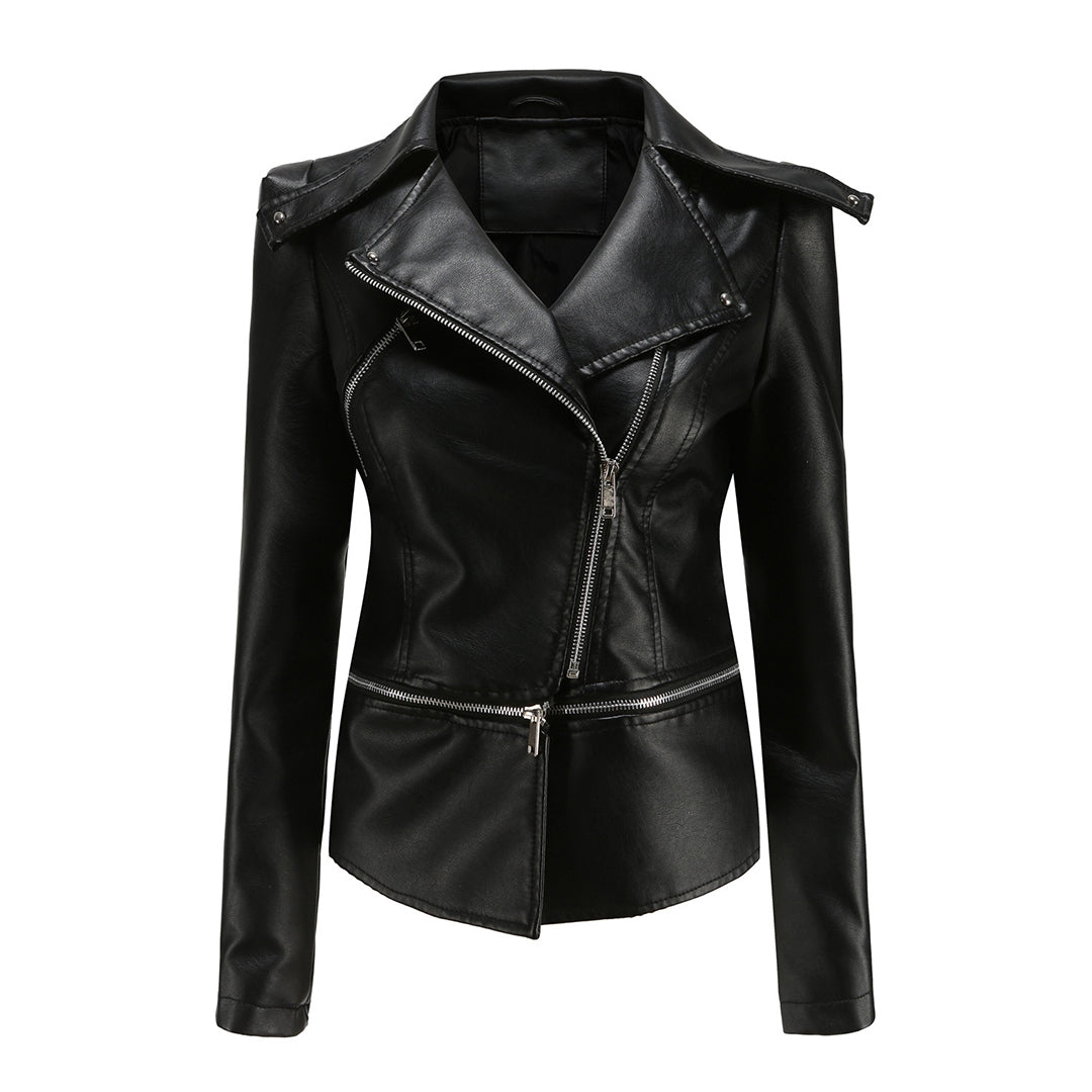 Fashionable leather jacket for women