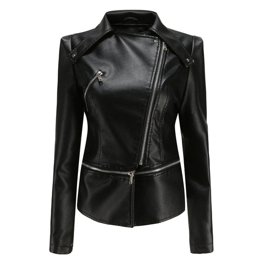 Fashionable leather jacket for women