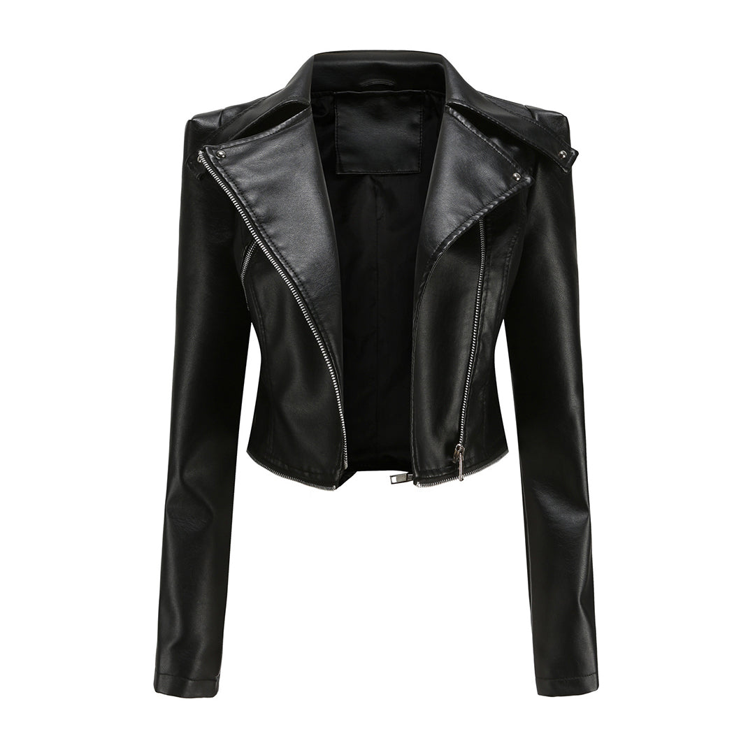 Fashionable leather jacket for women