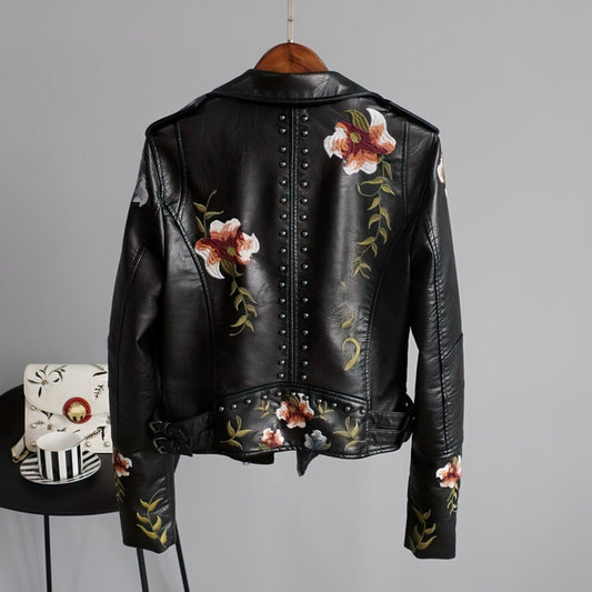 Vegan leather jacket for women