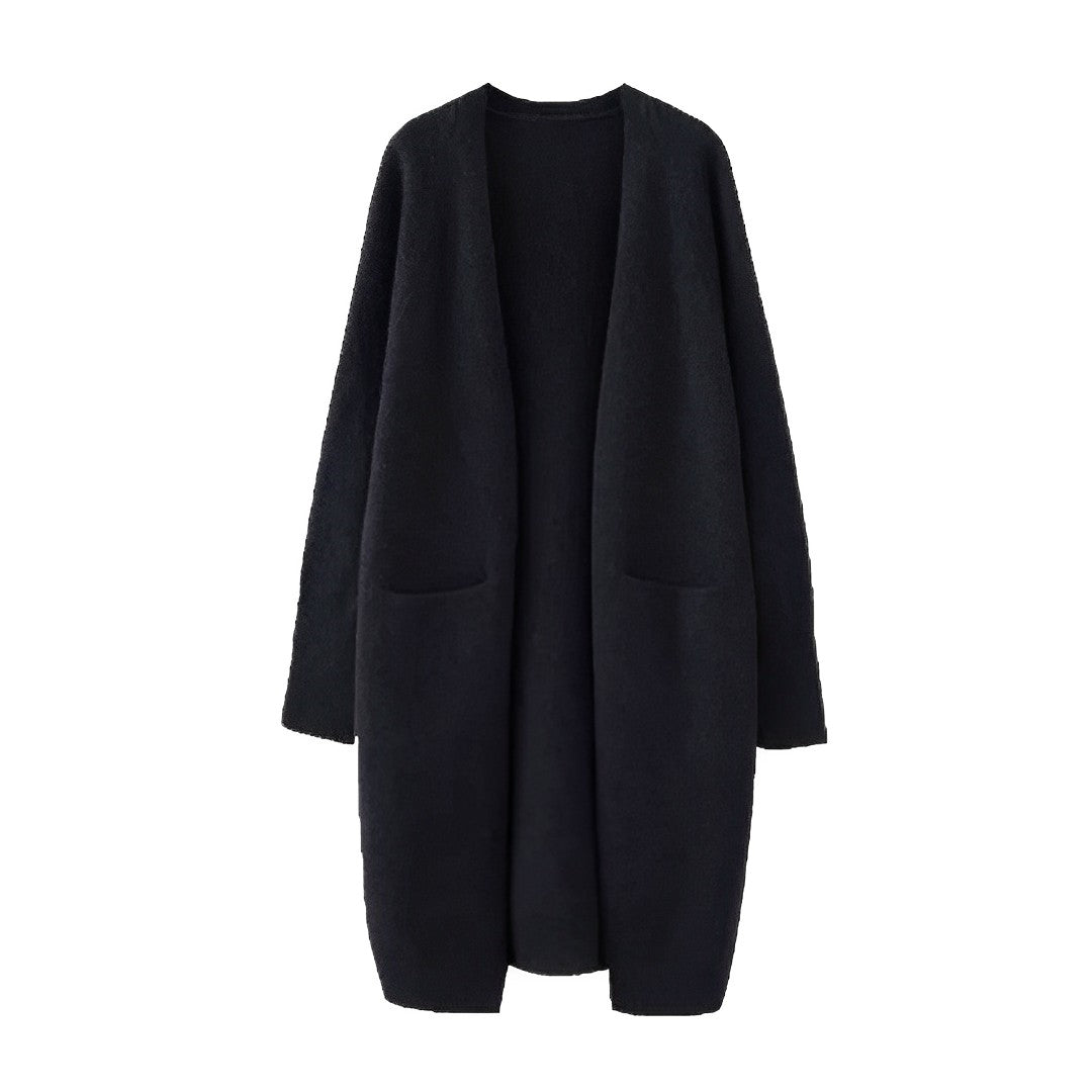 Women - Long Cardigan - Cozy Knit with Pockets - Modern Everyday Comfort