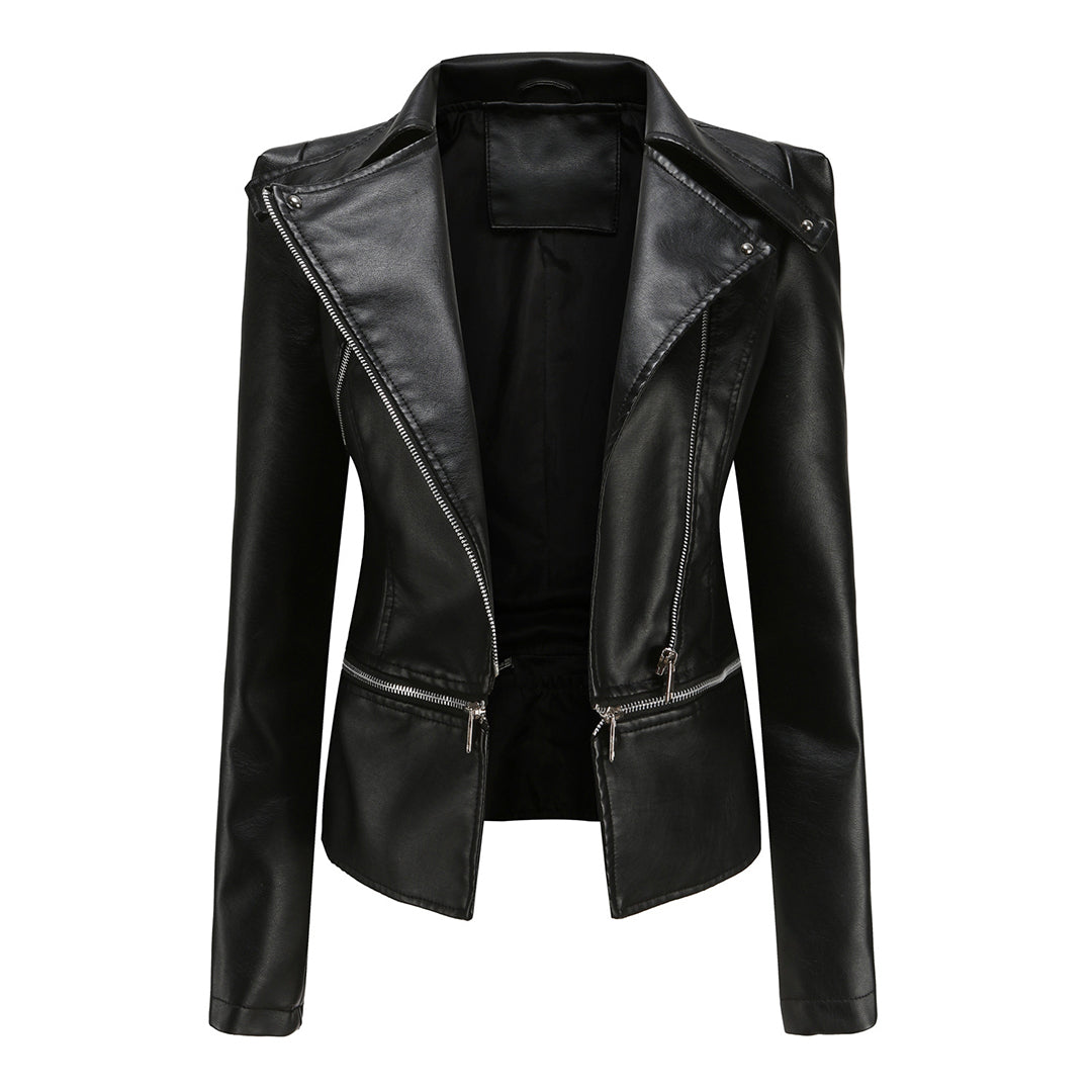 Fashionable leather jacket for women