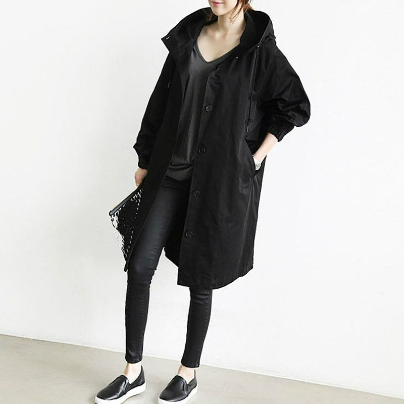 Women - Trench Coat - Stylish Lightweight Fabric - Elegant Outerwear