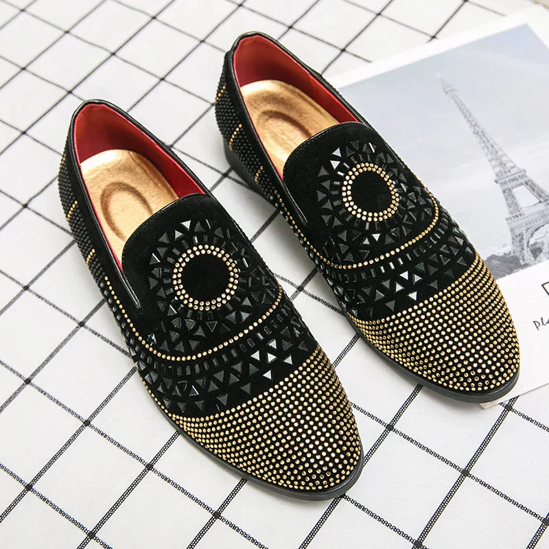 Studded oxford shoes with contrast piping