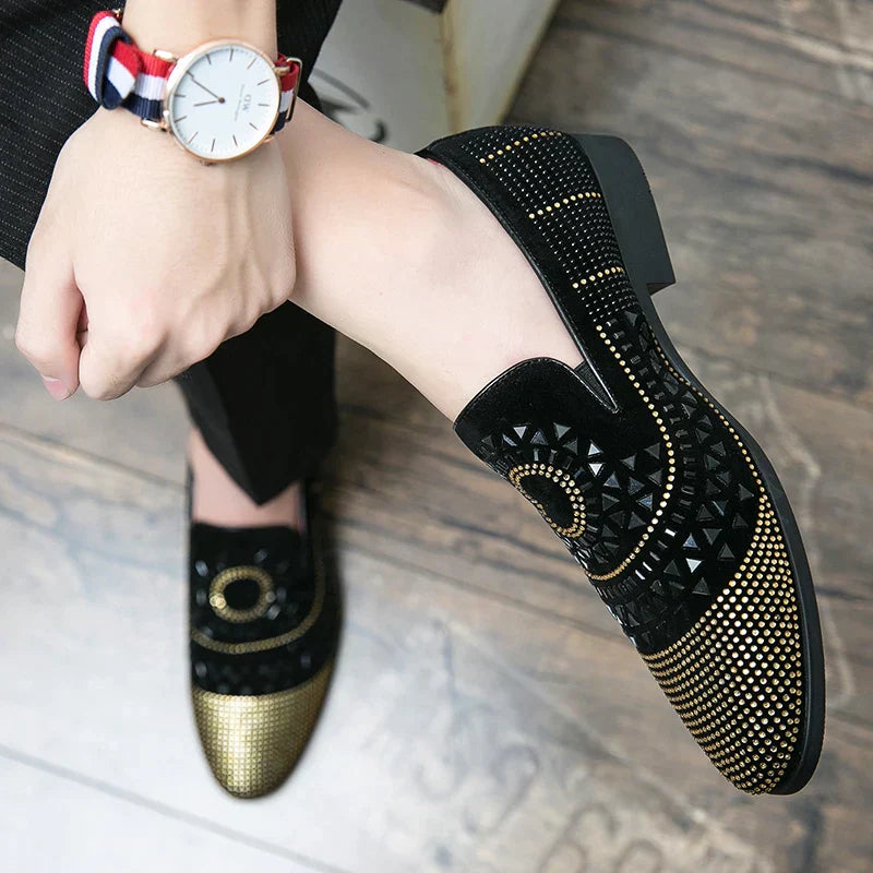 Studded oxford shoes with contrast piping