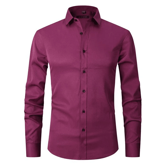 Men - Anti-Crease Shirt - Wrinkle-Resistant Fabric - Stylish Everyday Comfort