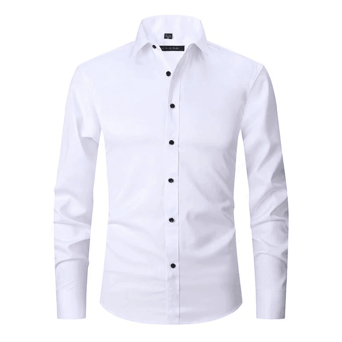 Men - Anti-Crease Shirt - Wrinkle-Resistant Fabric - Stylish Everyday Comfort