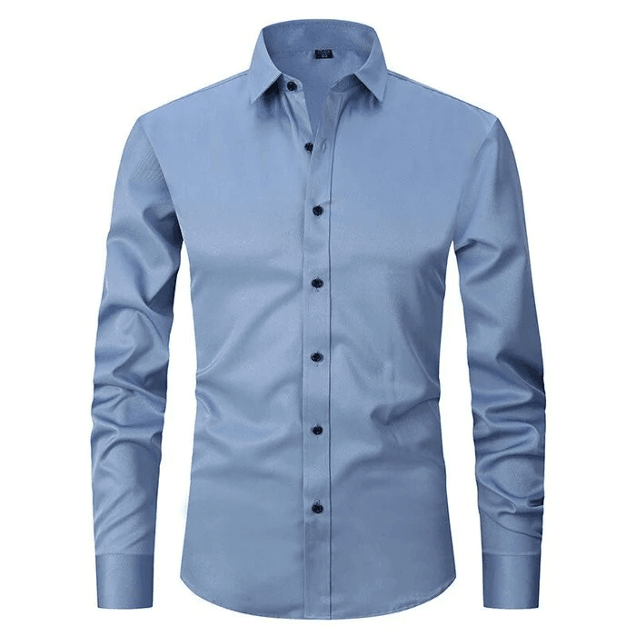 Men - Anti-Crease Shirt - Wrinkle-Resistant Fabric - Stylish Everyday Comfort