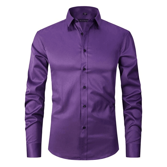 Men - Anti-Crease Shirt - Wrinkle-Resistant Fabric - Stylish Everyday Comfort