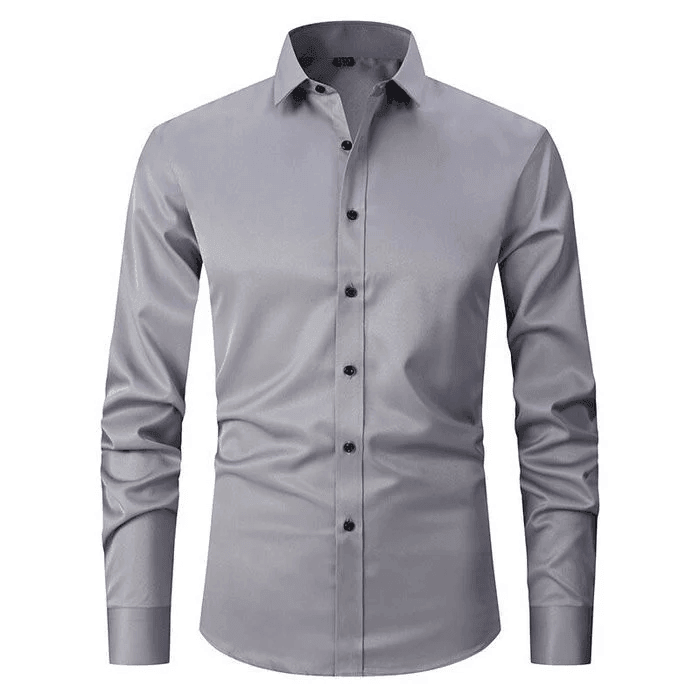 Men - Anti-Crease Shirt - Wrinkle-Resistant Fabric - Stylish Everyday Comfort