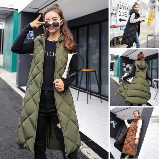 The new casual sleeveless coat with hood