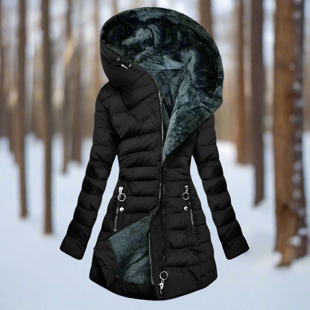 Women - Plush Jacket - Cozy Fleece Material - Warm Zip-Up Outerwear for Stylish Winter Fashion