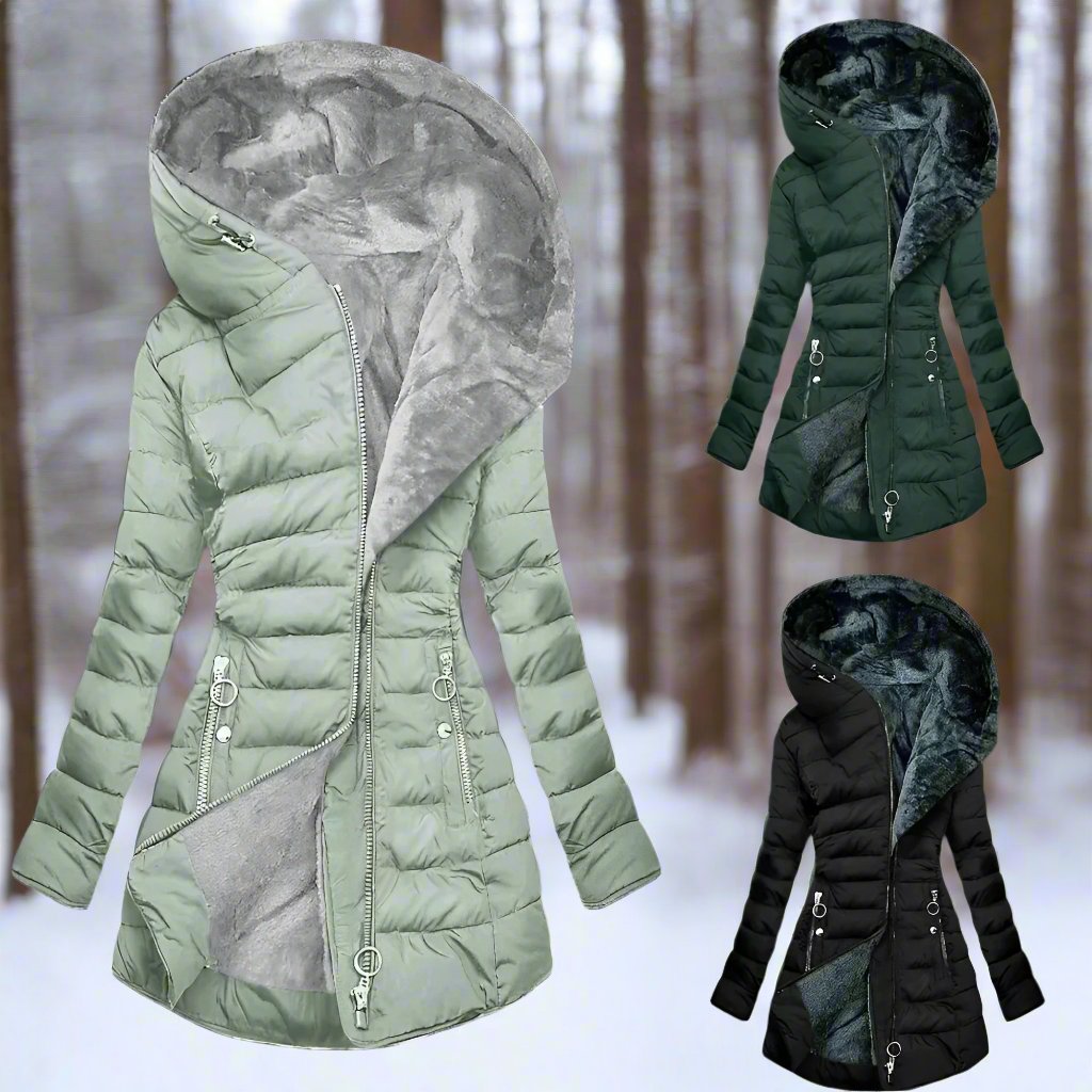 Women - Plush Jacket - Cozy Fleece Material - Warm Zip-Up Outerwear for Stylish Winter Fashion