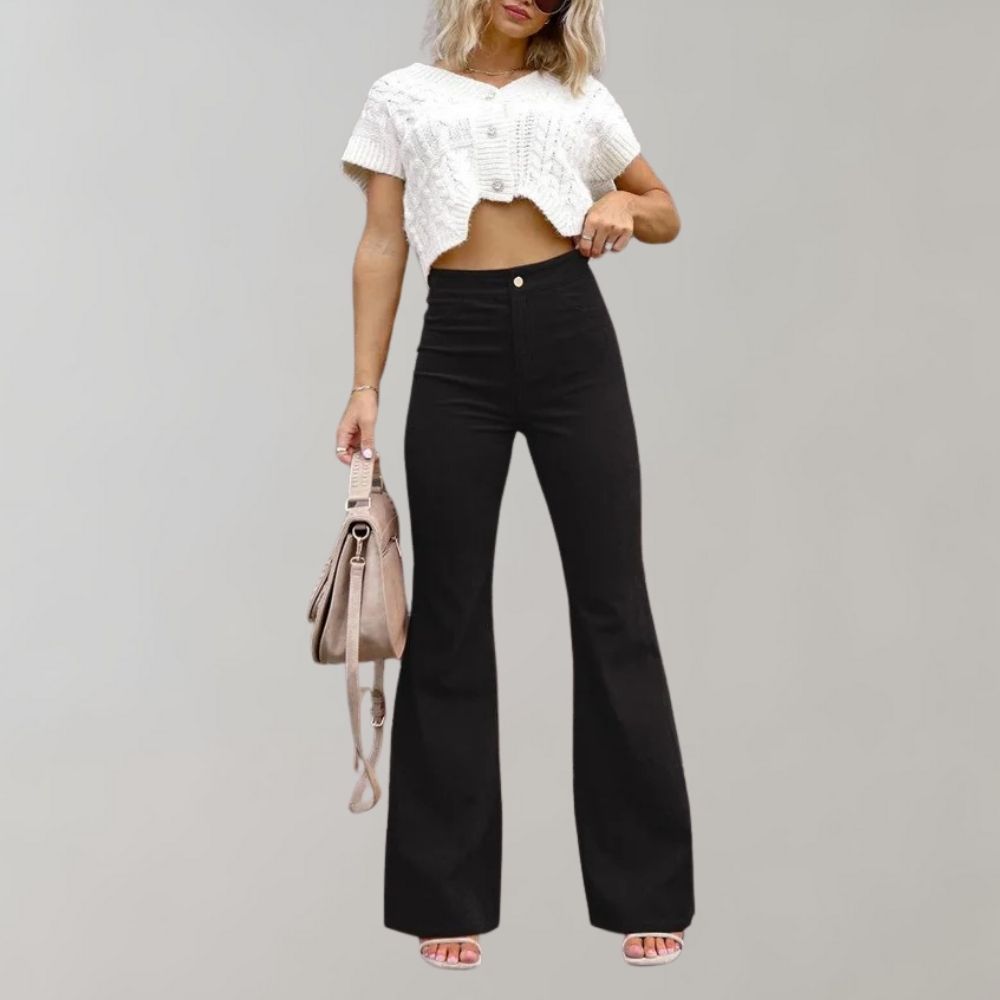 Flare trousers in corduroy