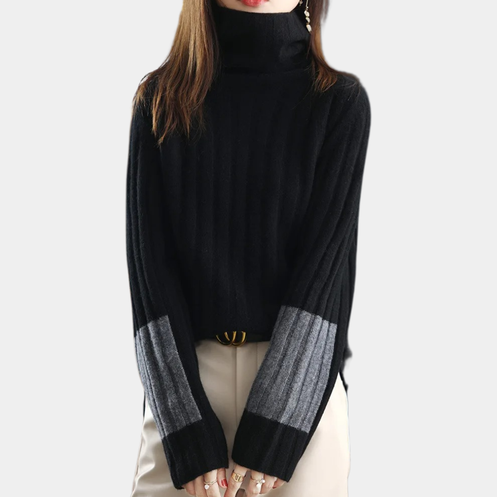 Women - Turtleneck Jumper - Soft Loose Knit - Cozy Fall Winter Essential