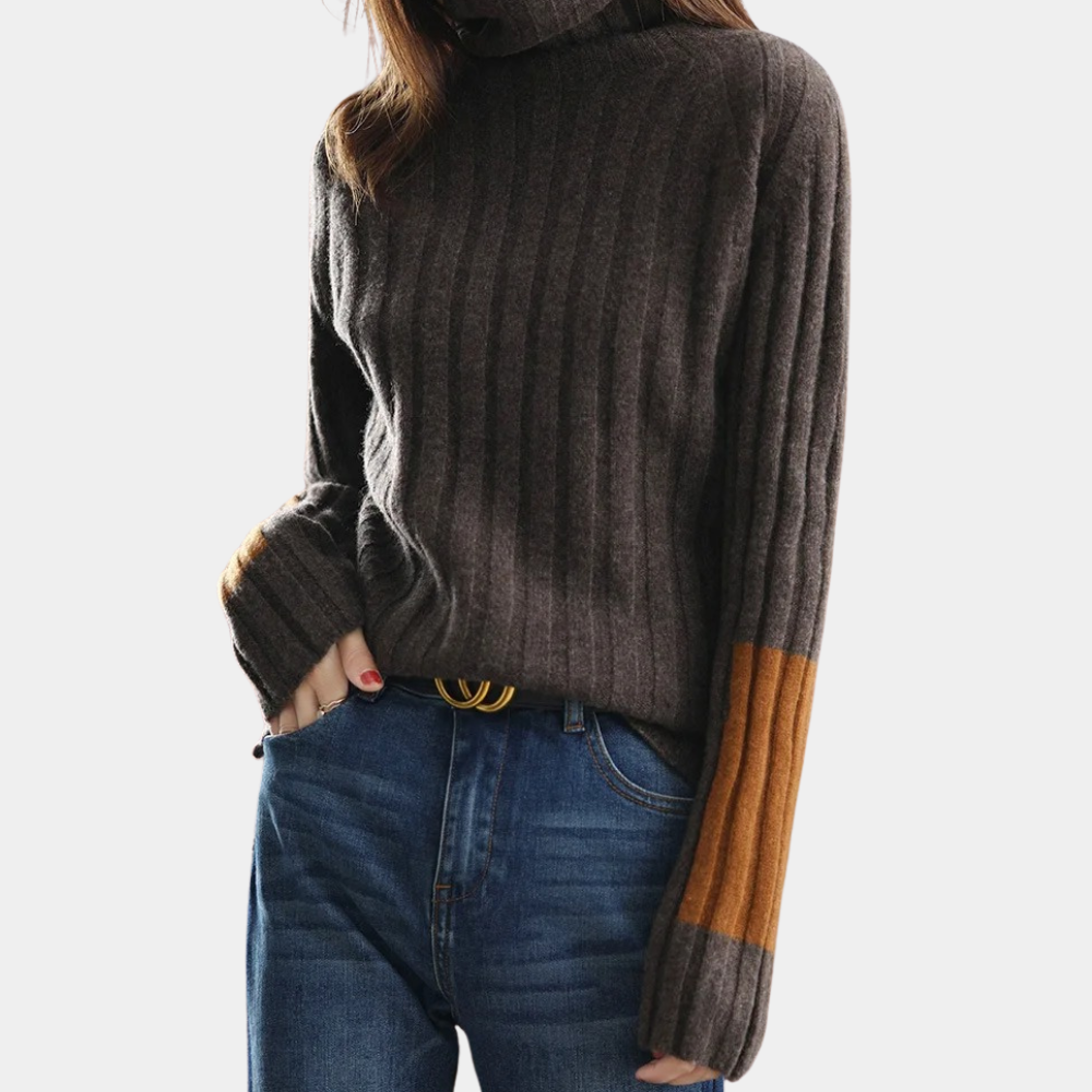 Women - Turtleneck Jumper - Soft Loose Knit - Cozy Fall Winter Essential