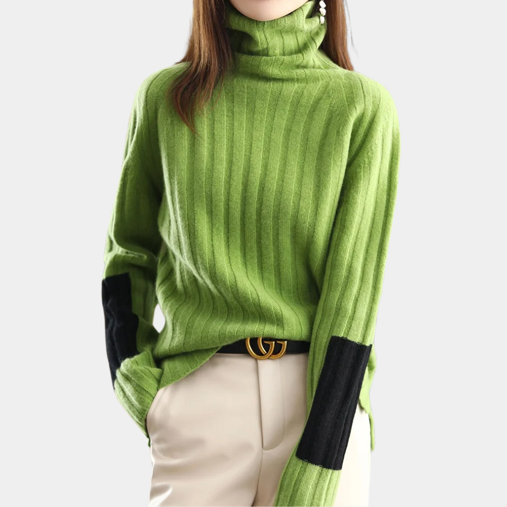 Women - Turtleneck Jumper - Soft Loose Knit - Cozy Fall Winter Essential