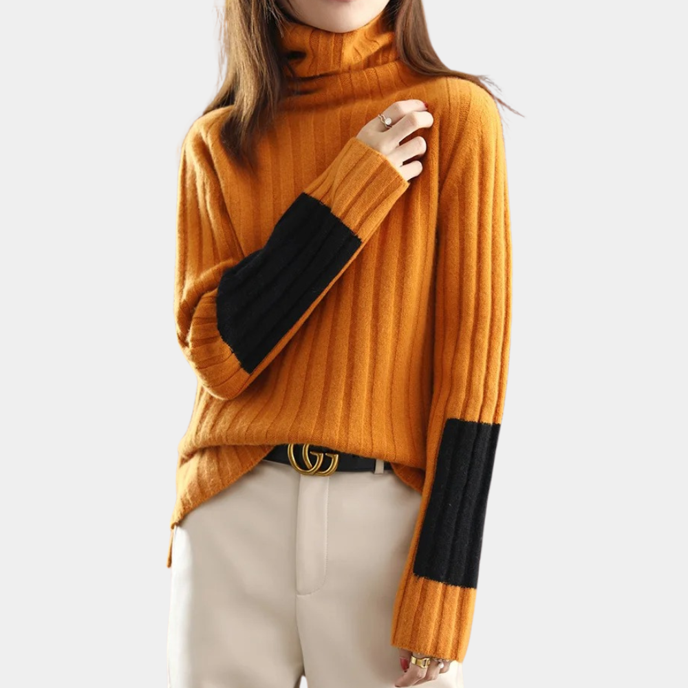 Women - Turtleneck Jumper - Soft Loose Knit - Cozy Fall Winter Essential