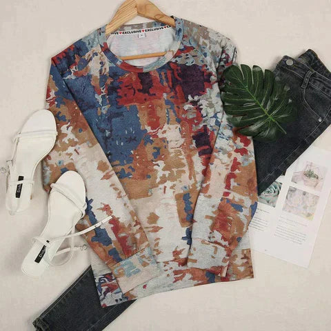 Jumper with abstract print