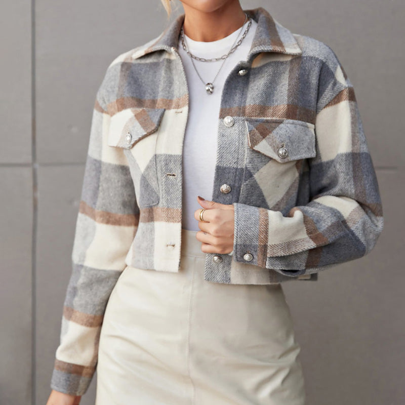 Checked spring jacket