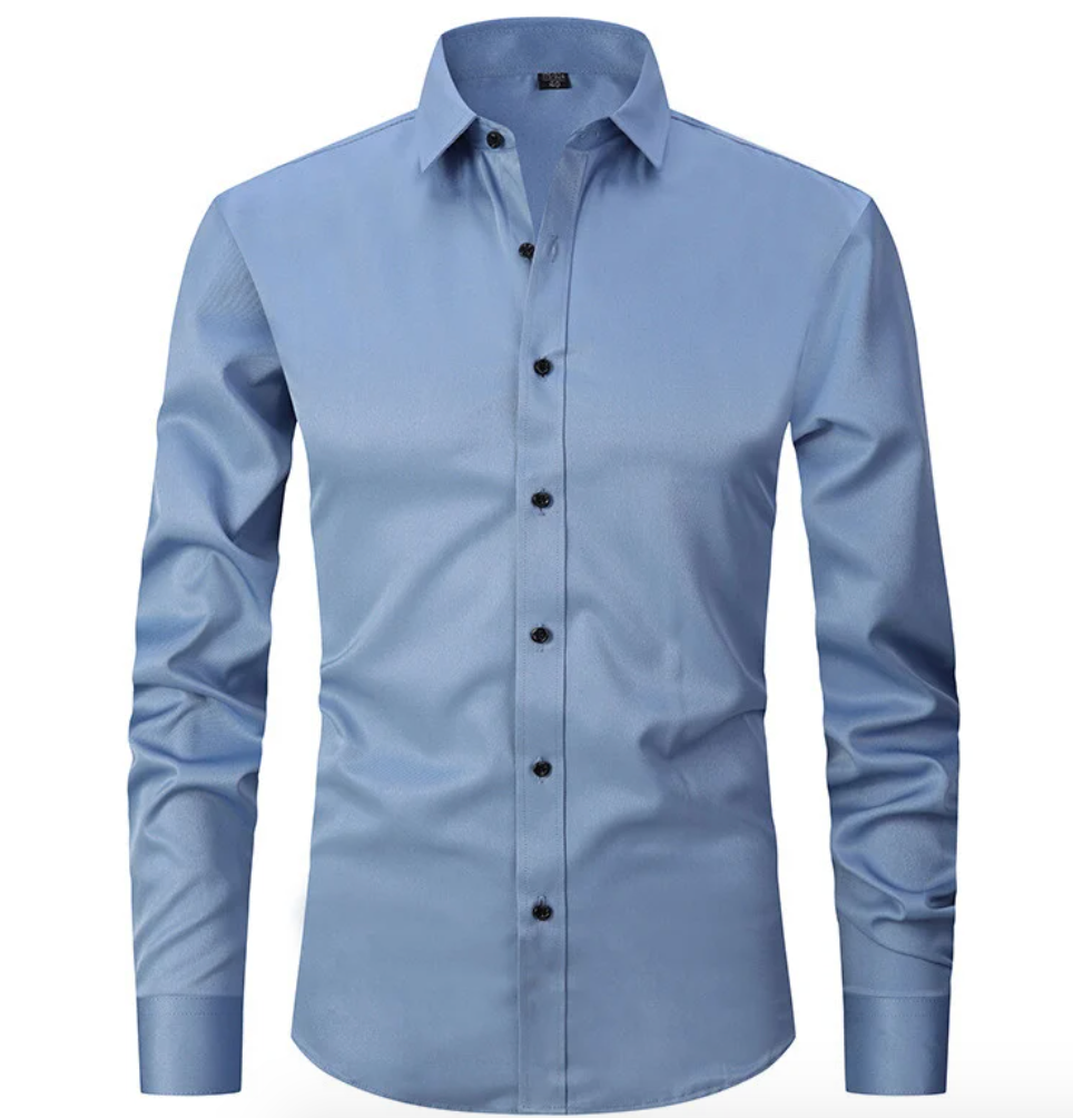 Elegant shirt with button placket and stretch