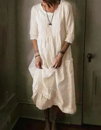 Women's cotton linen oversize dress