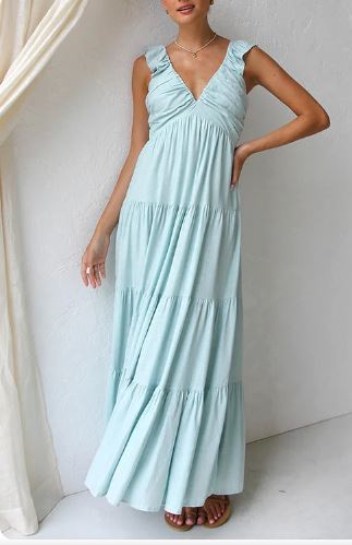 Maxi dress with fringe