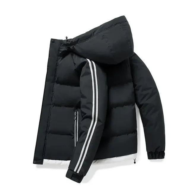 Black striped waterproof transition jackets for men