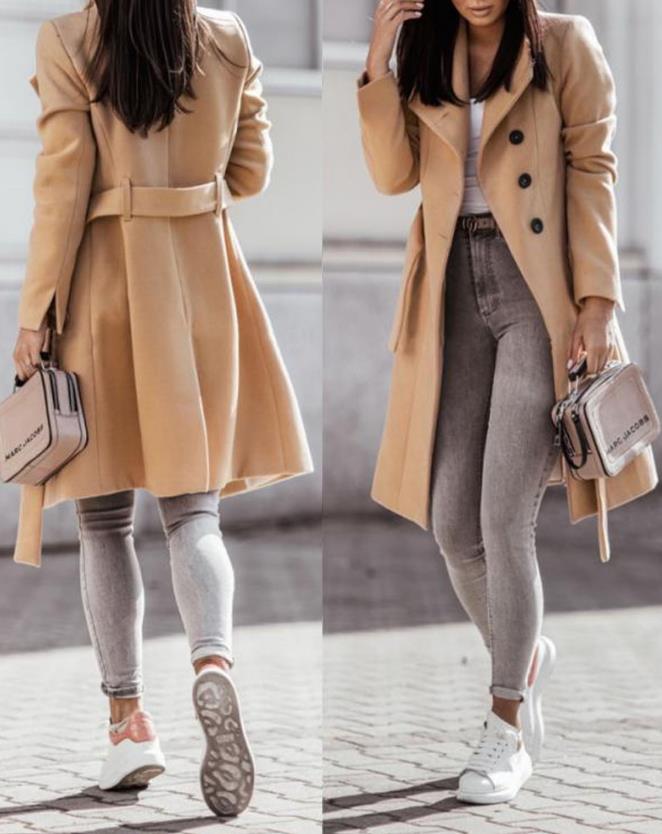 Winter trend: Elegant women's coat with belt