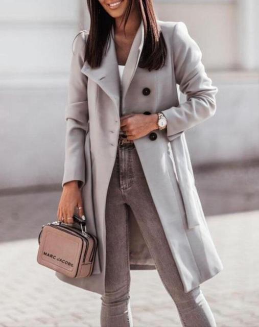 Winter trend: Elegant women's coat with belt