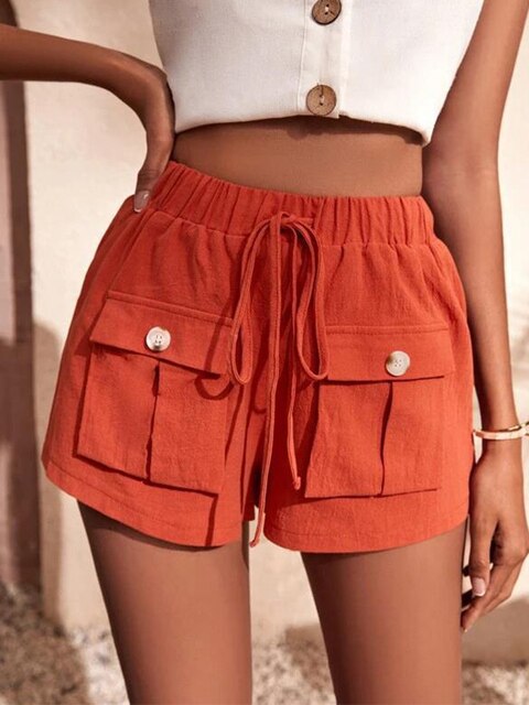 Casual cargo shorts with elasticated waist